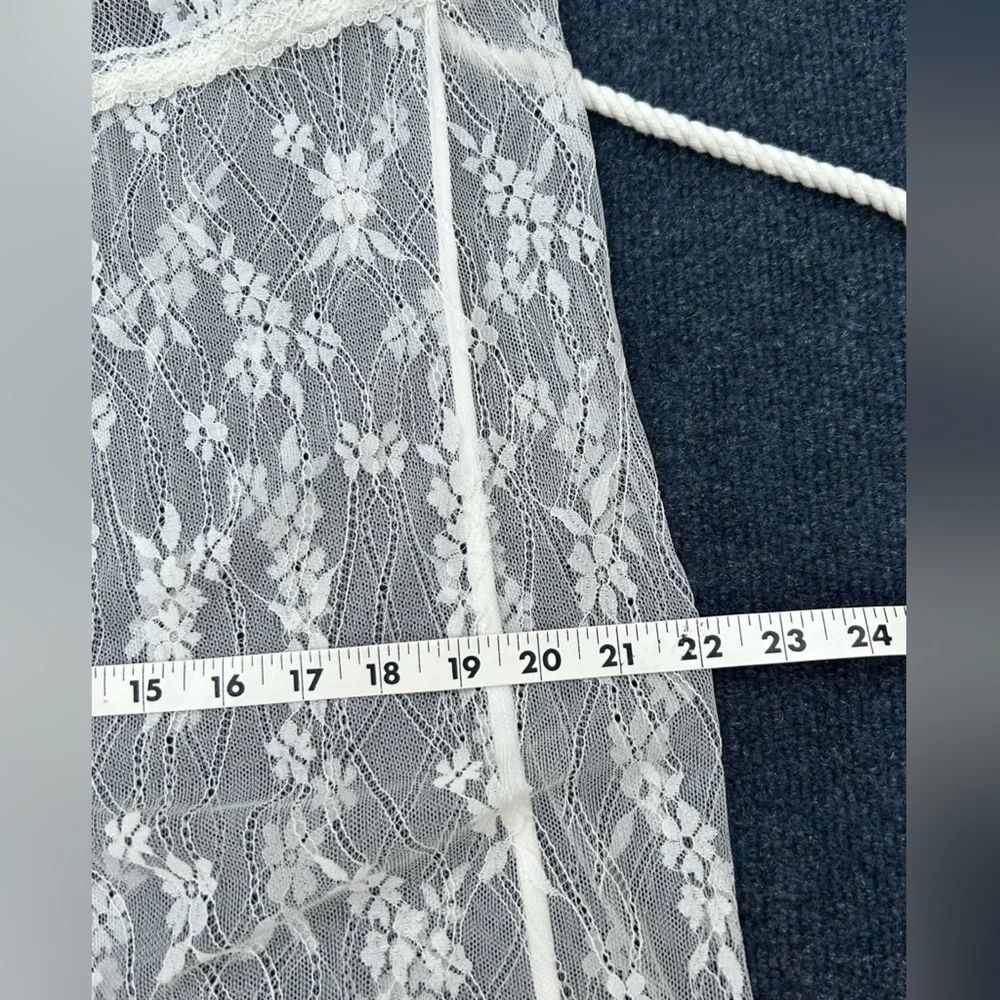 By Anthropologie White Lace Long Robe S/M - Picture 11 of 12
